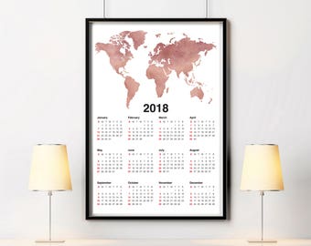 Rose gold calendar | Etsy