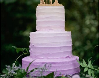 Tree Wedding Cake Topper Wood Cake Topper Rustic Mr and Mrs Topper Personalised Topper Silhouette Topper Silhouette Couple Bride and Groom