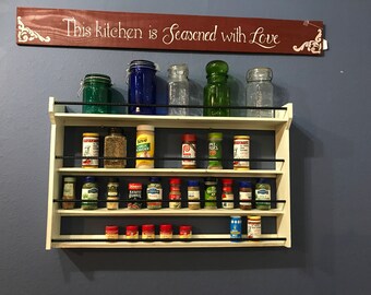 Spice rack, home decor, home furnishings, kitchen decor, kitchen organization, pallet art, rustic decor