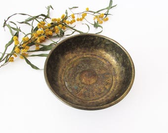 Vintage Brass Bowl, Vintage Turkish bath bowl, Turkish bathroom, Hamam bowl, Home decor, Soap dish.