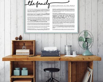 Horizontal Family Proclamation Print- LDS- Various Sizes