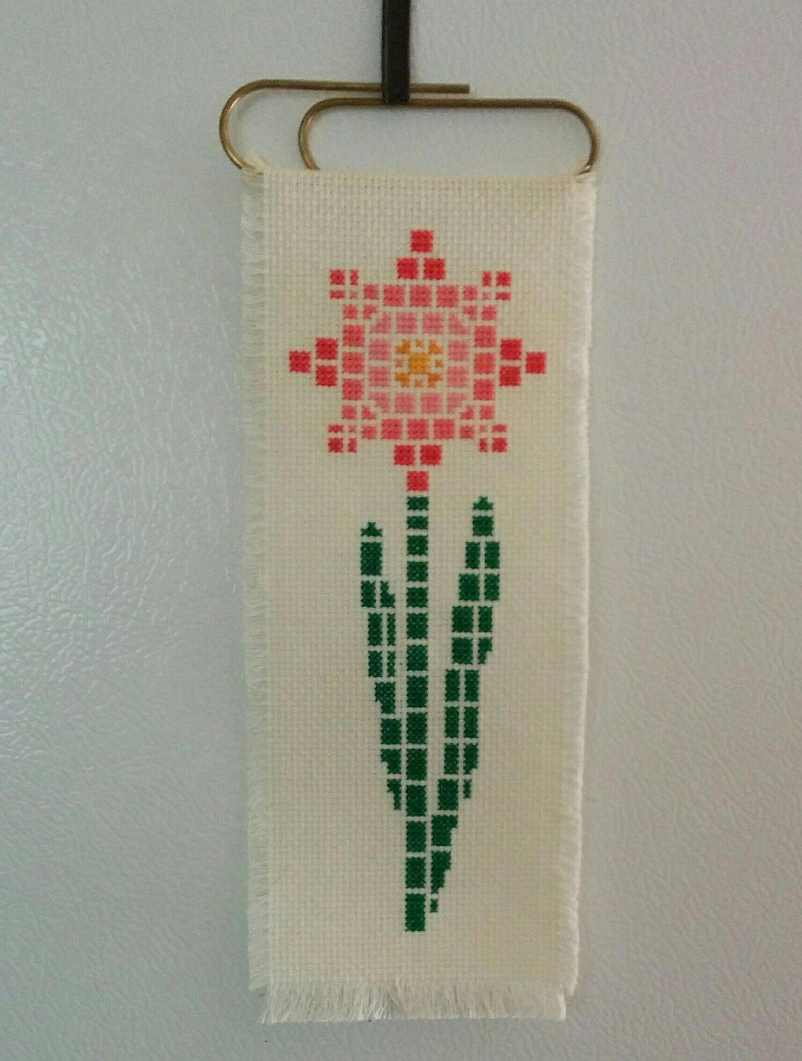 MOSAIC TILE FLOWER Counted Cross Stitch Pattern / Chart Full