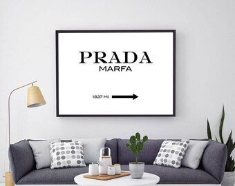 Prada Marfa Print, Prada Marfa Sign, Fashion Typography, Prada Wall Art, Prada Marfa Poster, Fashion Print, Fashion Poster, Fashion Art