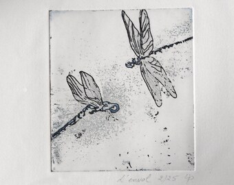 The flight. Dragonfly print.
