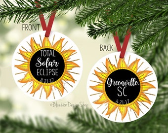 Total Eclipse Ornament, Solar Eclipse Holiday Ornament, Lunar Eclipse Ornament, Eclipse Christmas Ornament, Total Solar Eclipse Ornament