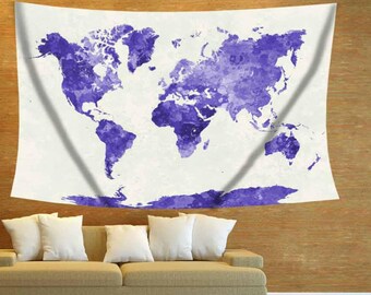 World Map Tapestry Wall Hanging green watercolor mapgreen world maptapestry maprustic decor World Map Tapestry Wall Hanging green watercolor mapgreen world maptapestry maprustic decor