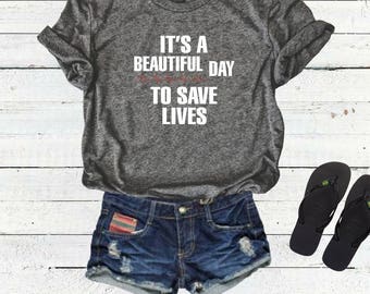 Maglietta Donna Grey's Anatomy 'It's A Beautiful Day To Save Lives' - Nera - Taglia S - Regalo Per Fan
