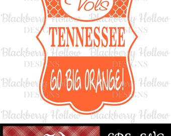 Vols Tennessee Go Big Orange, Cut Files, SVG, Silhouette, DXF, Heat Transfer Projects