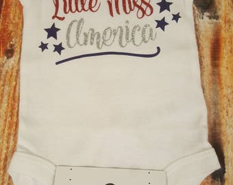 Baby Girl Clothes, Little Miss America Bodysuit