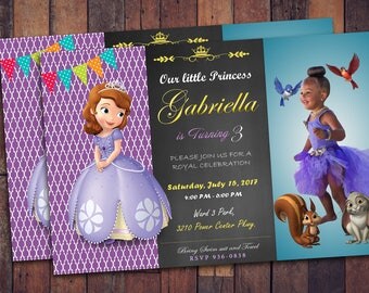 Sophia The First Invitation - Disney Princess Invitation. Birthday Party, Princess Sophia, Personalized, Printable, Digital File