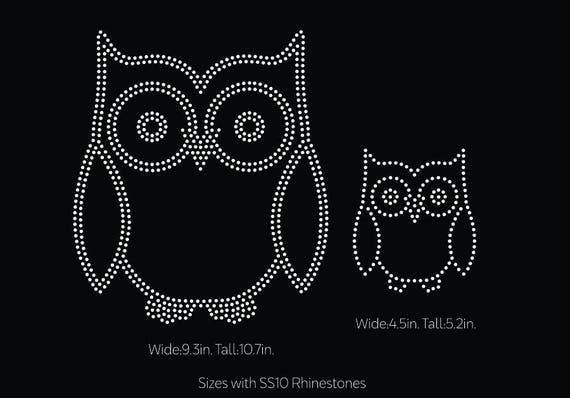 Download Owl 2-sizes rhinestone templates digital download, svg ...