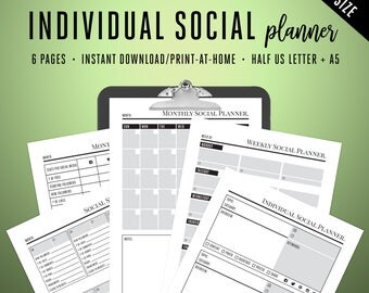 Mini Daily Planner Printable Instagram Facebook Printable A5 Planner Inserts, Social Media Planning Pages, Social Media Planner A5 Inserts