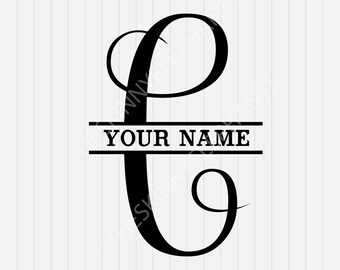 C Split Monogram SVG - Split letter C Svg - Divided Initial Svg - INSTANT DOWNLOAD - 1-Dxf, Eps, Pdf, Png, Svg - Cricut - Silhouette