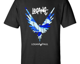 NEW Logan Paul Bird Logo Logang Blue Design Camo Unique Custom For T-shirt Gildan Men's & Women's S M L XL 2XL 3XL Clothing Tshirt T Shirt