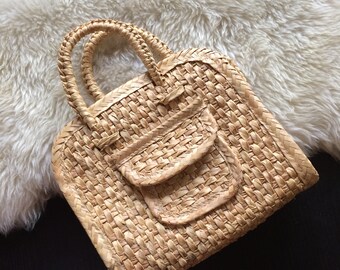 Vintage woven basket purse