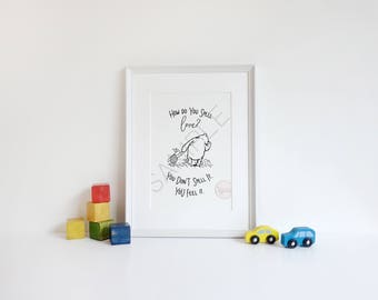 How do you spell love? Classic Winnie the Pooh Printable Quote | Children's room decor Wall Art | Classic Winnie the Pooh Nursery Decor