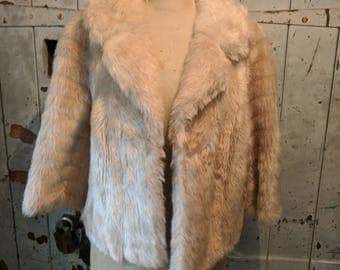 Vintage 1950's/1960's Faux fur cropped jacket coat
