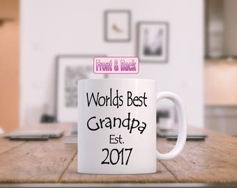 Personalized Grandpa mugs, pregnancy reveal mug, new grandparent mug, grandpa mugs, coffee grandpa gift, gift for grandpa, new grandpa, est