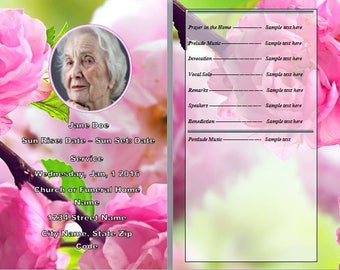 Funeral program Template | Obituary template | MS Word Template | Instant Download