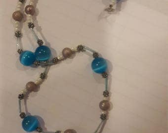 Blue turquoise cross necklace