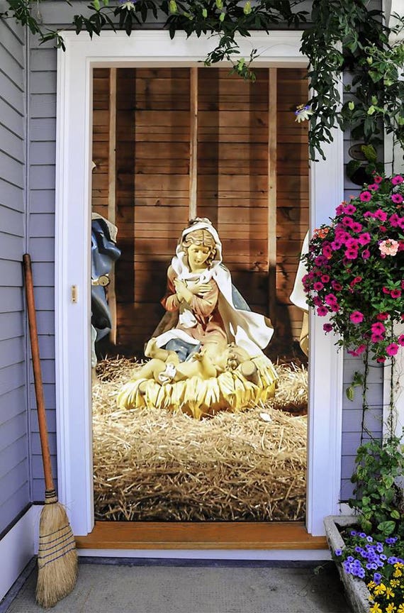 Christmas Nativity Scene Decor for Front Door Full Color