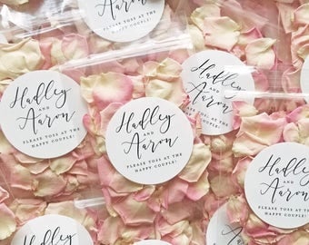 Wedding Petal Toss Packets - Biodegradable Flower Confetti Bags - Dried Lavender Buds, Pink, White, Ivory, Red, Purple, Yellow Rose Petals
