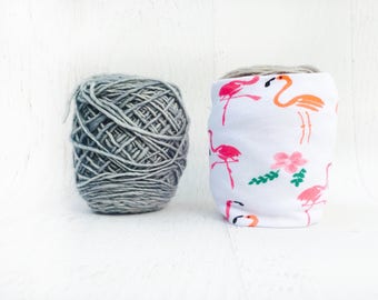 Flamingo Yarn Bowl- Tropical Yarn Keeper- Yarn Organizer- Yarn Storage- Yarn Cosie- Crochet Accessories- Yarn Holder- Skein Coats- Knitting