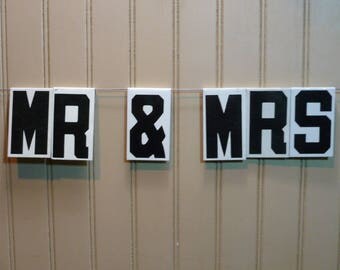 Wedding Sign MR & MRS Vintage Metal Sign Letters - Church Sign Lettering