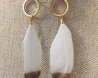 KAYCEE FEATHER CIRCLE EARRINGS main image 1