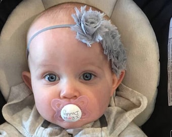 Gray Headband, Baby Headbands, Baby Girl Headbands, Baby Girl Headbands, Infant Headbands, Baby Bows
