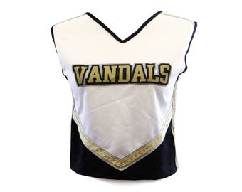 Cheerleading Uniform, Idaho Vandals Top, Cheerleader Sleeveless Shirt, College Football, Cheerleading Halter Top, Gold Silver Black, Size S