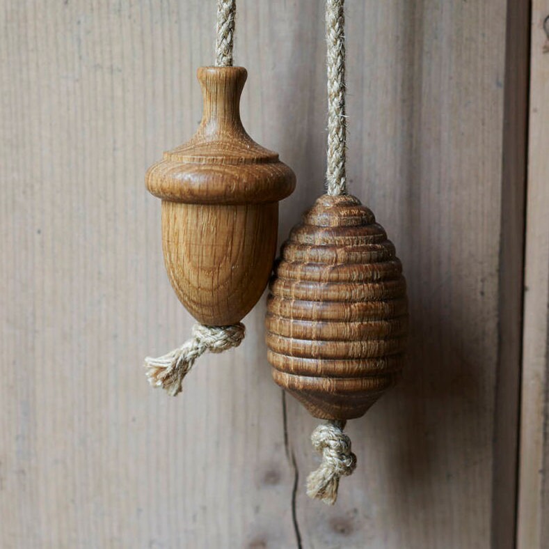 Solid Wooden Oak Rope Bathroom Light Pulls