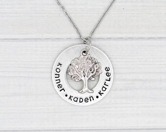 Custom Family Tree Name Necklace