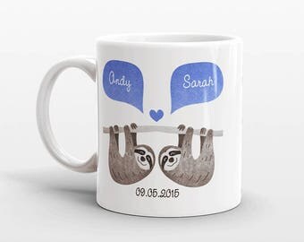 SLOTH Mug, Couple Mug, Best Selling Item, Custom Mug, Anniversary Gift for Men, Unique Coffee Mug, Personalized Mug, Coffee Cup, Animal Mug
