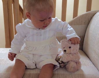 Boys Christening Gown romper suit - Sebastian First Blessings romper - Baptism baby boy - Blessing Gown - Royal Wedding