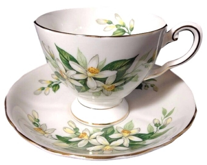Royal Tuscan Fine Bone China Vintage Tea Cup Saucer, Bridal Flower Vintage, Orange Blossoms Gift, Bridal Shower, Gift