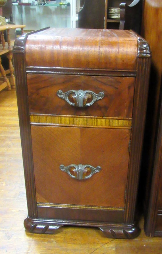 Art Deco Nightstand or end table waterfall style