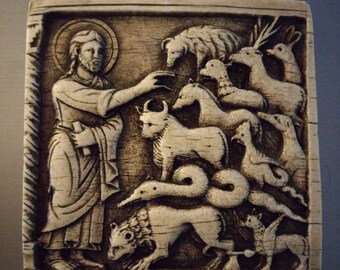 God Creating the Animals Museum Reproduction - wax wall hanging