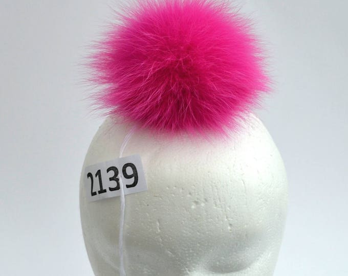 5,5" FOX FUR POMPOM! Pink Pom-Pom, Fur Pom Pom, Fox Fur, Genuine Fur Pom Pom, Pom Pom for Winter Hat, Pom Pom for Women Hat, Knitted, Child