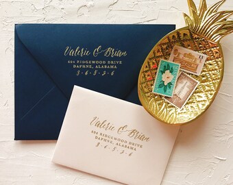 Calligraphy Return Address Stamp: Personalized Gift