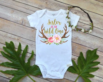 Wild One Birthday, Sister of the Wild one, Wild ONE, Wild Birthday, Wild Things Are, Sister Birthday, Girl Birthday, Sister Shirt, Antlers