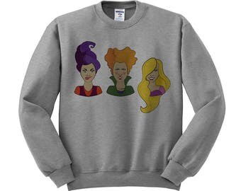 Hocus Pocus Heads/Faces Sweatshirt, Halloween Sweater, Halloween Clothes, Sanderson Sisters Sweater, Witch Sweater, 90's Movie