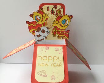 chinese new year pop up cards