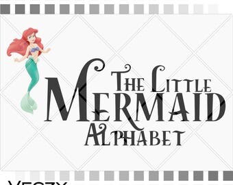 The Little Mermaid font, The Little Mermaid Alphabet svg, Letters svg,Numbers svg, svg files, svg files for cricut, AL00021