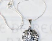 Necklace - Mary Magdalene Carried by Angels 19mm - Sterling Silver + 18 inch Italian Sterling Silver Chain