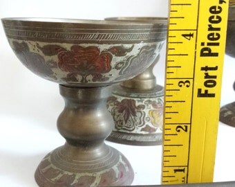 8 Brass India Chalice Goblets