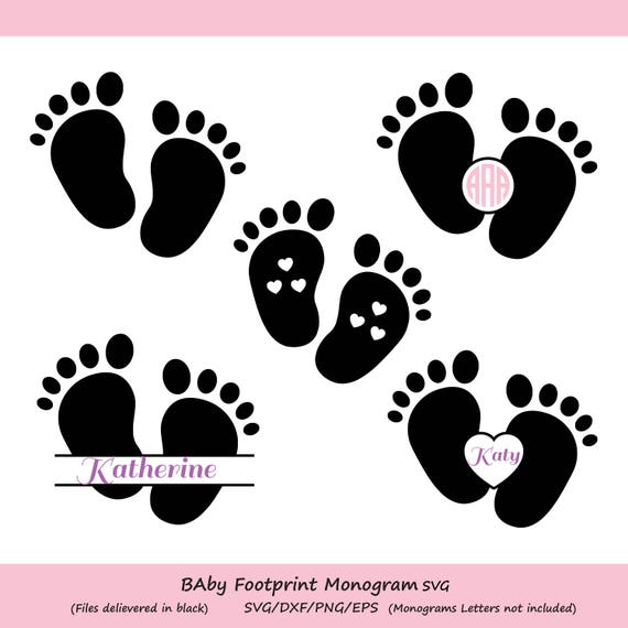 Download Baby Footprint SVG File Baby Feet SVG Baby Feet Monogram