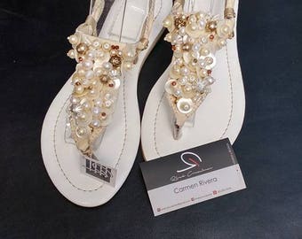 Bride Sandals, Bridesmaid Sandals, White Sandals, Beach Wedding Shoes, Bridal Sandals, Beach Wedding, Summer Sandals, Womens Sandals