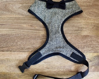 Wedding Dog Harness, Wool Harness, Adjustable Harness, Bow Tie, Dog Harnesses, Small Dog Harness, Pug, Harnesses, Custom Dog Harness