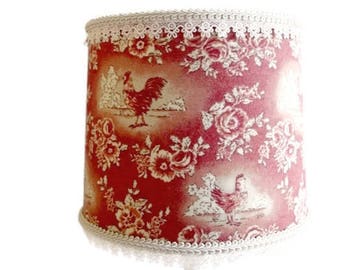 Country French Decor, Farmhouse Decor, Kitchen Rooster Lamp Shade, French Farmhouse Kitchen Fabric Lampshade, French Country Decor Lampshade